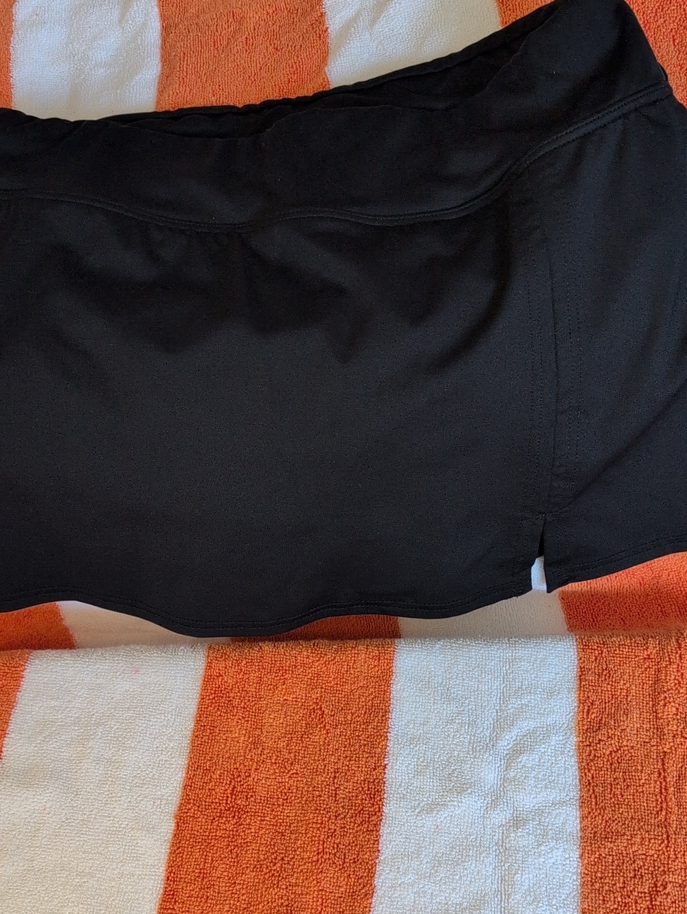 Lands End Black Athletic Swim Skort With Side Slit